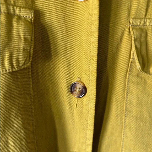 Evidnt | citrine | yellow | crop | raw hem | button | lightweight | jacket | s - Picture 8 of 11